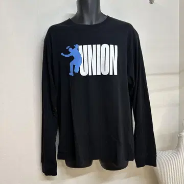 UNION 그래픽 긴팔 티셔츠 블랙