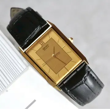 SEIKO 쿼츠 9021-5290 남성용 손목시계 골드 다이얼 스퀘어