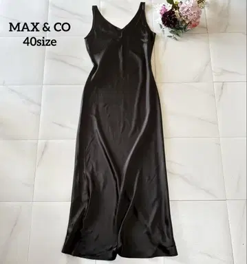MAX&CO 블랙 슬리브리스 롱 원피스 드레스 이탈리아제 40