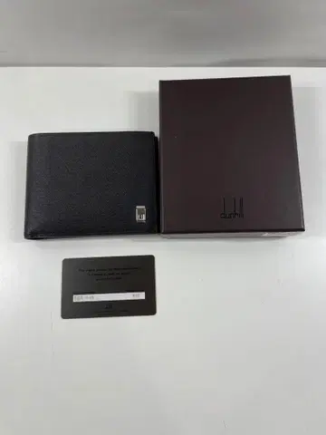 dunhill 블랙 가죽 반지갑 미사용품