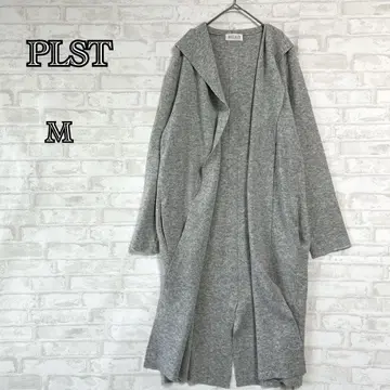 [플라스테] 그레이 후드 롱 니트 가디건 a2832
