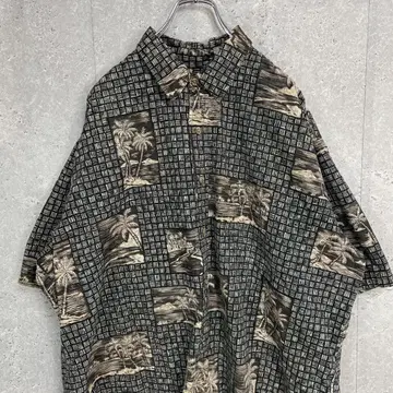 Cooke Street 올 패턴 야자수 반팔 셔츠 코튼100% 2XL