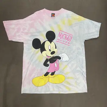 00's Disney 디즈니 미키 타이다이 티셔츠 빅사이즈