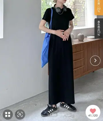 feepur 컷 리브 하프 슬리브 원피스