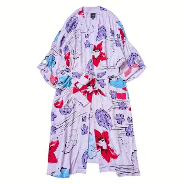 알마니 익스체인지 플라워 프린트 기모노 슬리브 로브