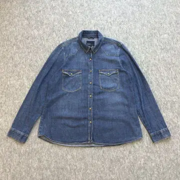 ZARA 데님 긴팔 셔츠 청바지 코튼 L 캐주얼 아메카지