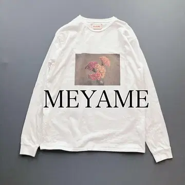 MEYAME 플라워 프린트 긴팔 티셔츠 화이트 PHOTO