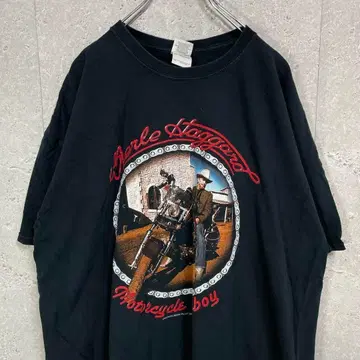GILDAN 바이크 아메리칸 양면 프린트 블랙 티셔츠 2XL
