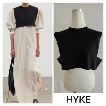 [ 새상품급 ] HYKE 블랙 니트 베스트 숏 기장