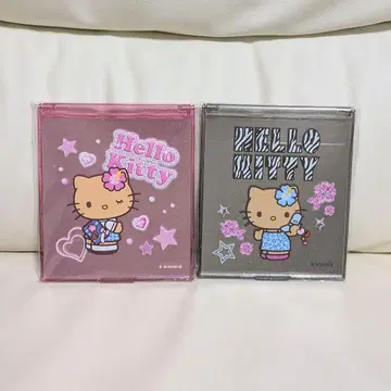 로손 한정판 햇볕에 탄 키티 접이식 거울 2종 세트