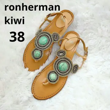 ronherman kiwi 플립플랍 터콰이즈 비즈 비쥬 38