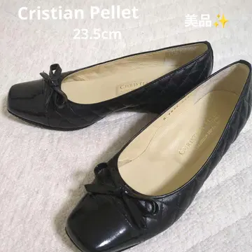 Christian Pellet 퀼팅 펌프스 웨지솔 블랙 새상품급