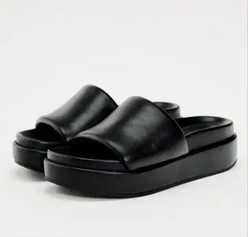 컨디션 최상 자라 청키 샌들 통굽 40 ZARA 블랙 26cm