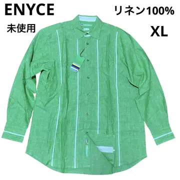 미사용 오버 사이즈 ENYCE 에니체 린넨 100% 드레스 셔츠