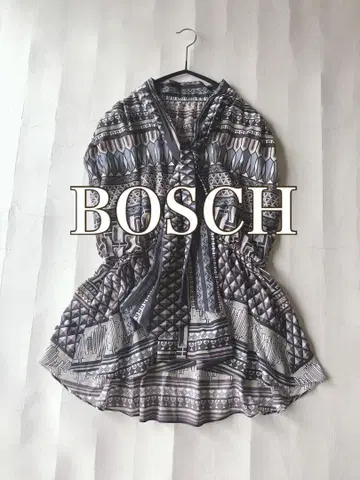 보쉬 BOSCH 아프리칸 패턴 보타이 블라우스