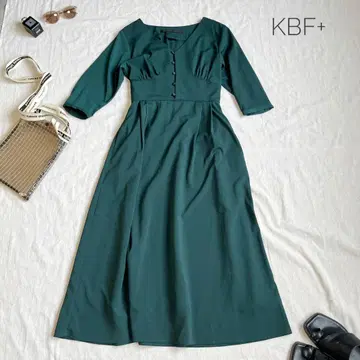 새상품급 KBF+ 롱 원피스 맥시 길이 허리밴딩 M