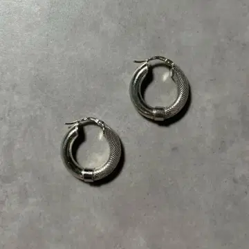 빈티지 이탈리아제 925 실버 절개 디자인 후프 귀걸이