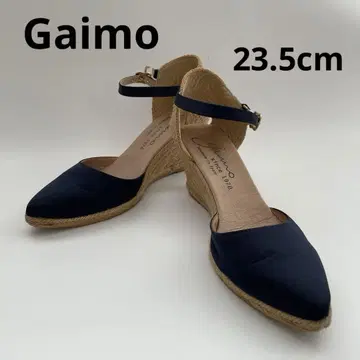 gaimo 에스파드리유 새틴 스트랩 샌들 네이비 23.5