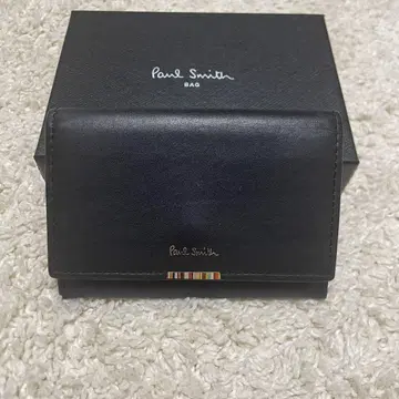Paul Smith 블랙 가죽 명함 지갑 멀티 스트라이프 포인트