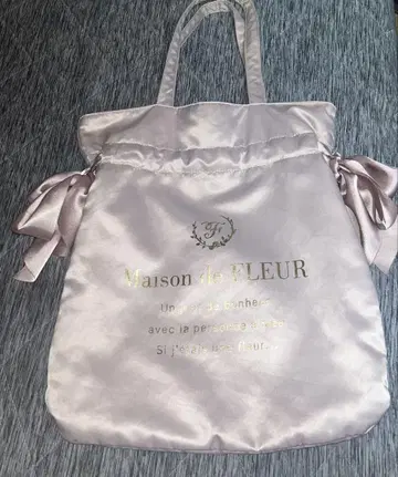 Maison de FLEUR 리본 토트백 핑크