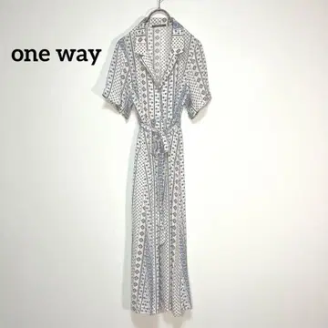 one way 올 패턴 셔츠 원피스