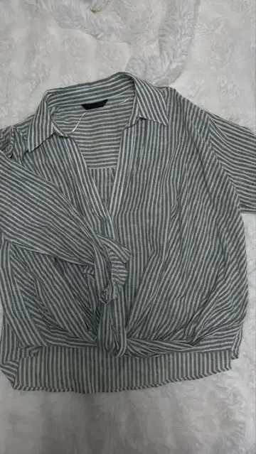 ZARA 스트라이프 랩 디자인 반팔 셔츠