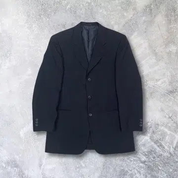테일러드 자켓 정장 자켓 네이비 스트라이프 버튼 3개