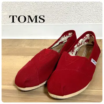 TOMS 톰즈 슬립온 슈즈 레드 W8.5(25.5cm)