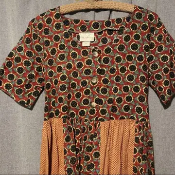 빈티지 꽃무늬 원피스 vintage 레드