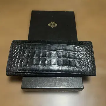 올리비앙코 크로커다일 합성 피혁 장지갑 블랙