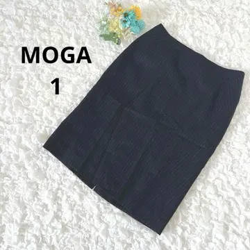 모가 타이트 스커트 스트라이프 패턴 무릎 기장 오피스 캐주얼 일본제