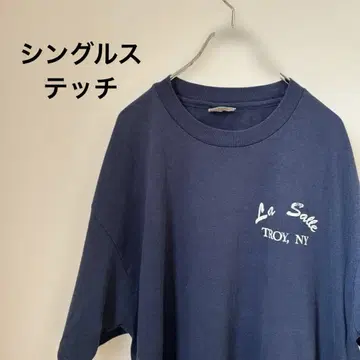Hanes s80s 90s 싱글 스티치 NY 티셔츠 L 네이비