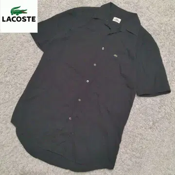 LACOSTE 라코스테 로고 자수 BD 셔츠 포켓 부착 블랙