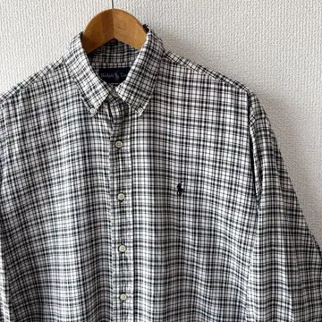 90s Ralph Lauren BLAKE 체크 버튼다운 셔츠 M