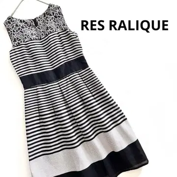 RES RALIQUE 레라릭 올 패턴 보더 원피스 11 L 일본제