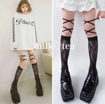 미개봉 새상품 Darich 다리치 레이스 하이삭스 블랙 프리 블랙