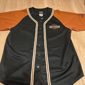 HARLEY-DAVIDSON 베이스볼 셔츠 M 블랙/오렌지