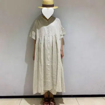 사만사 모스모스 다치카와 한정 소매 프릴 원피스 린넨 100%