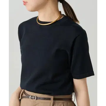 Loungedress 새상품 하프 슬리브 니트 풀오버 블랙