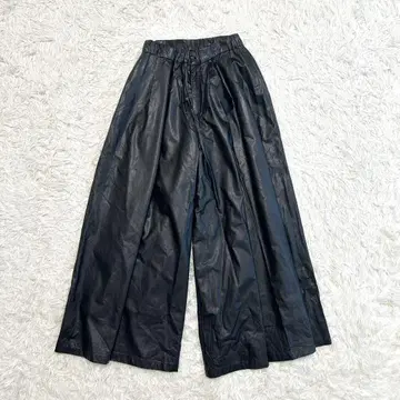 risley 인조 가죽 와이드 팬츠 블랙 프리 사이즈