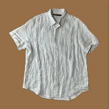 페리 Ellis 린넨 셔츠 스트라이프 구제 의류 90s 00s