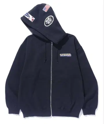 XLARGE 지퍼 후드티 블랙