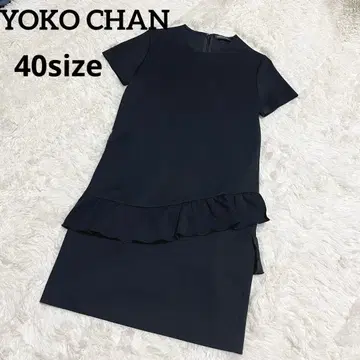 [ YOKO CHAN ] 요코  무릎 기장 원피스 프릴 원피스 블랙 40
