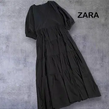 새상품급! ZARA 포플린 티어드 원피스 BLACK