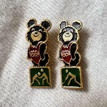 꼬마 곰 미샤 2개 세트 올림픽 vintage 빈티지 핀