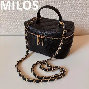 [새상품급] MILOS 미로스 퀼팅 2way 베니티백 숄더 블랙