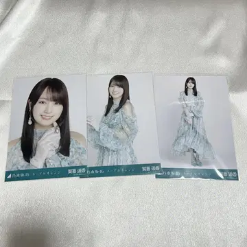 노기자카46 브로마이드 카키 하루카 네이블 오렌지 3종 컴프
