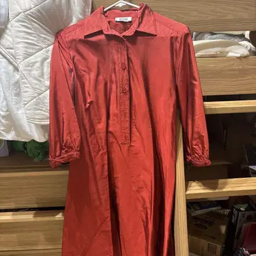 MOSCHINO 모스키노 빨간색 레드 셔츠 원피스 긴팔