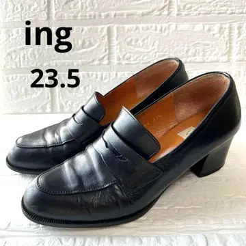 ing 블랙 가죽 로퍼 펌프스 중간 힐 23.5 새상품급 취업활동