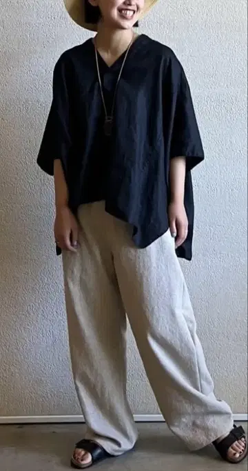 journal standard luxe 40 린넨 와셔 v 스키퍼